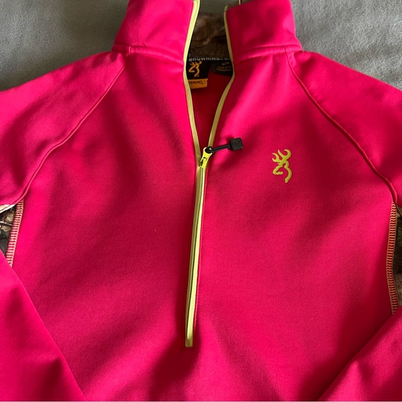 Browning Women's Soft Shell Camo Real Tree Print Hot Pink Zip Up Jacket M - Picture 6 of 8